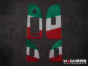 Alfa Romeo Giulia Door Trim - Window Switch Trim Kit - Carbon Fiber - Italian Theme - Feroce Carbon Alfa Romeo Giulia Door Trim - Window Switch Trim Kit - Carbon Fiber - Italian Theme - Feroce Carbon